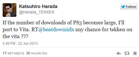 katsuhiro harada twitter tekken revolution.