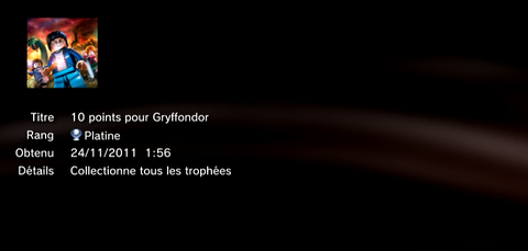 LEGO harry potter année 5 à 7 - trophées - PLATINE -  1