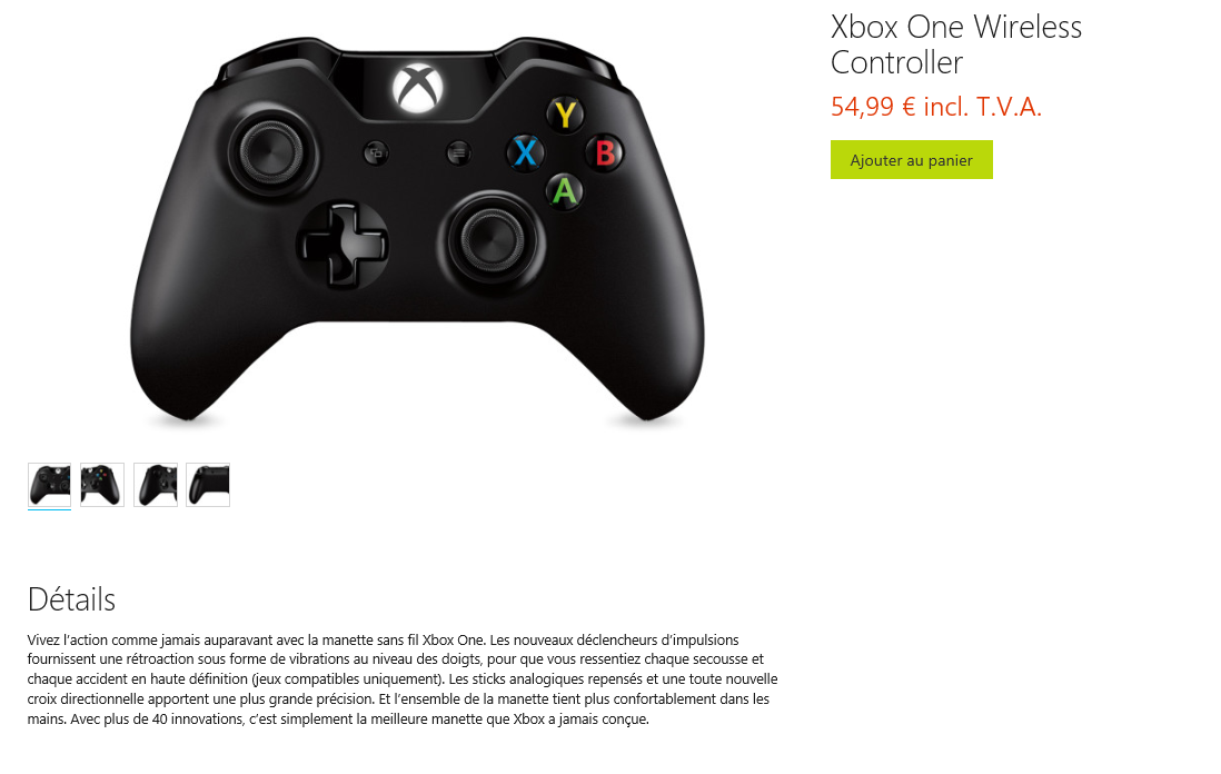 manette xbox one microsoft store