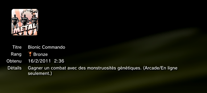 Marvel vs Capcom 3 trophées BRONZE  17