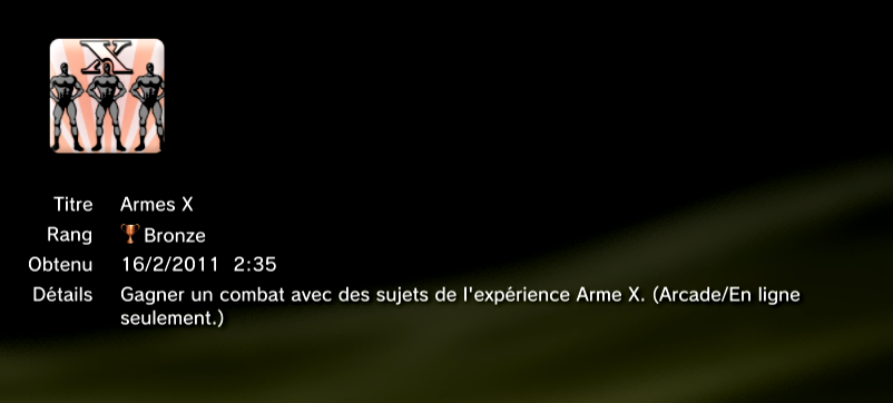 Marvel vs Capcom 3 trophées BRONZE  19