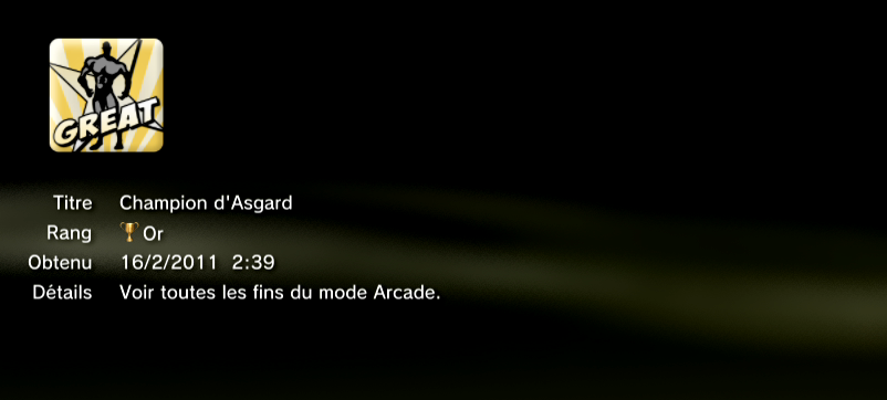 Marvel vs Capcom 3 troph&eacute;es OR  1