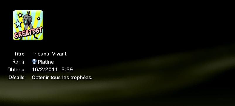 Marvel vs Capcom 3 troph&eacute;es PLATINE  1