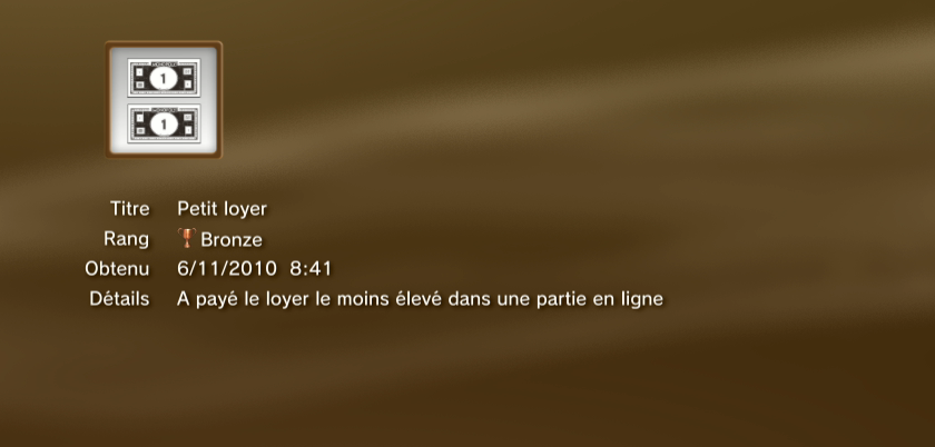 Monopoly streets trophees BRONZE PS3 PS3GEN 06