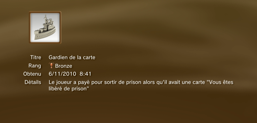 Monopoly streets trophees BRONZE PS3 PS3GEN 08