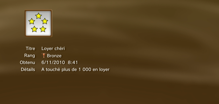 Monopoly streets trophees BRONZE PS3 PS3GEN 09