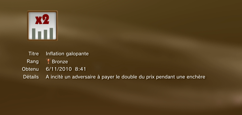 Monopoly streets trophees BRONZE PS3 PS3GEN 10