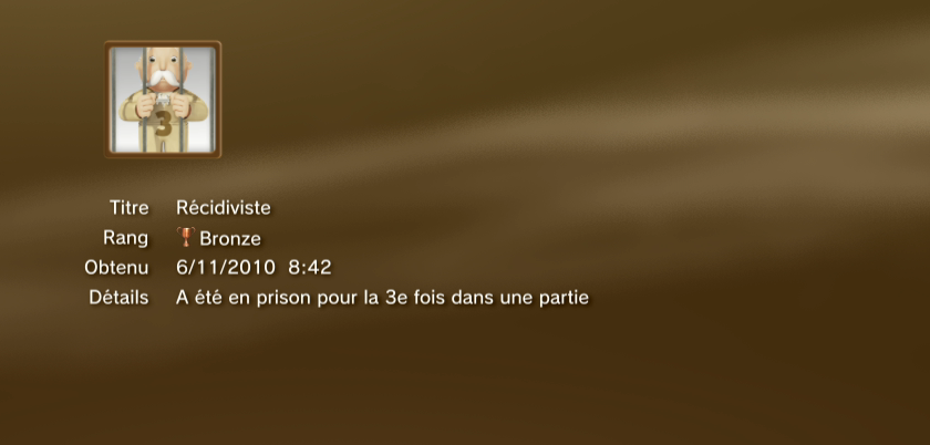 Monopoly streets trophees BRONZE PS3 PS3GEN 15