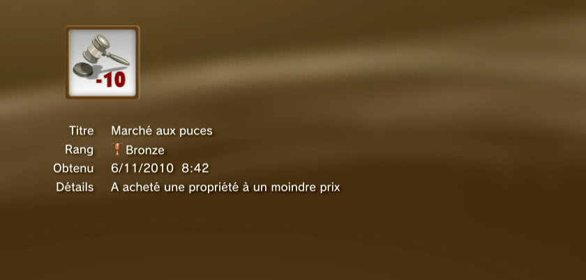 Monopoly streets trophees BRONZE PS3 PS3GEN 17