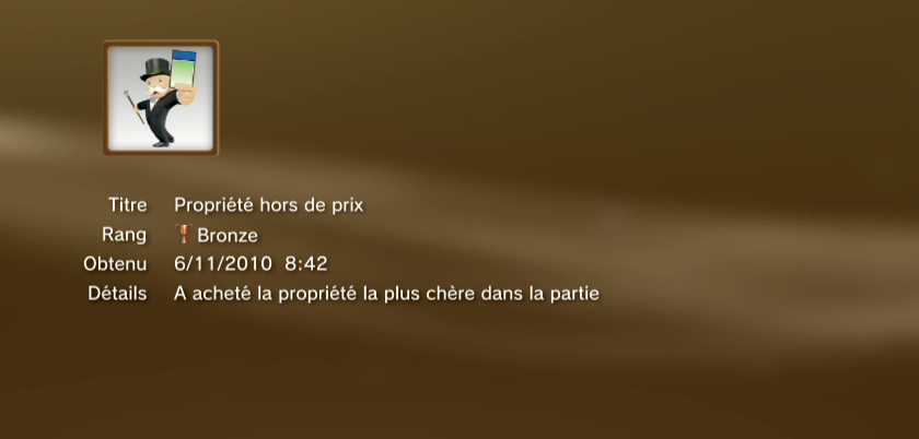 Monopoly streets trophees BRONZE PS3 PS3GEN 22