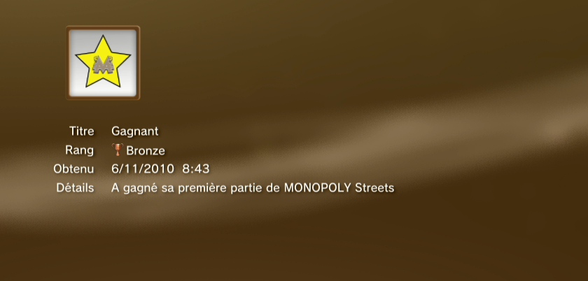 Monopoly streets trophees BRONZE PS3 PS3GEN 26