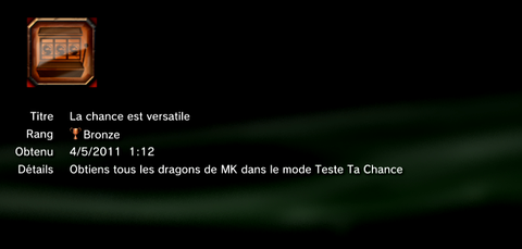 Mortal kombat  trophées BRONZE   20