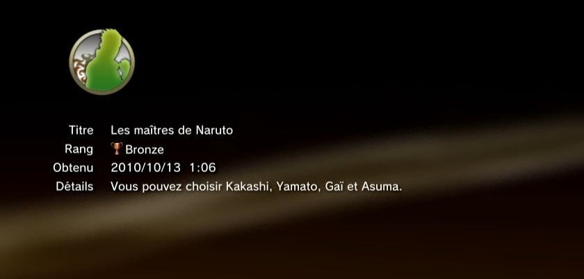 naruto shippuden ultimate ninja storm 2 trophees bronze 10