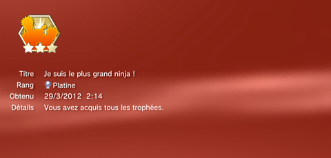 Naruto Shippuden UNSG - trophées - PLATINE