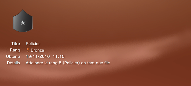 Need for Speed Hot Pursuit trophees BRONZE 08
