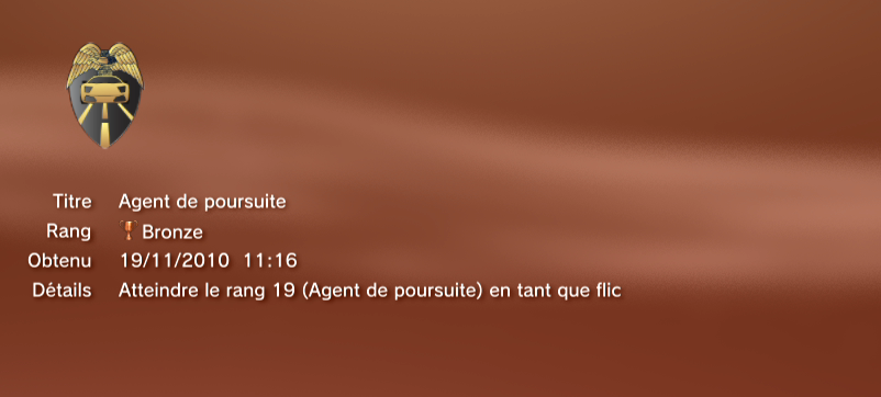 Need for Speed Hot Pursuit trophees BRONZE 13