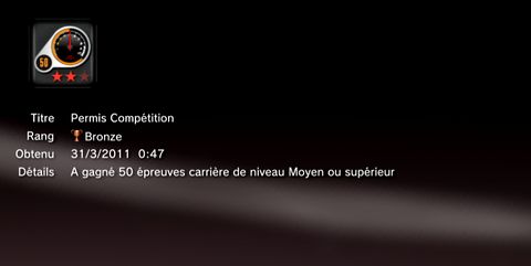 Need for Speed Shift 2 - trophees - BRONZE -  12