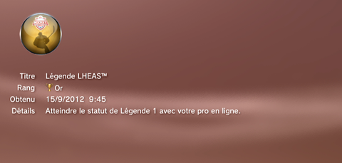 NHL 13 - Trophées OR    1