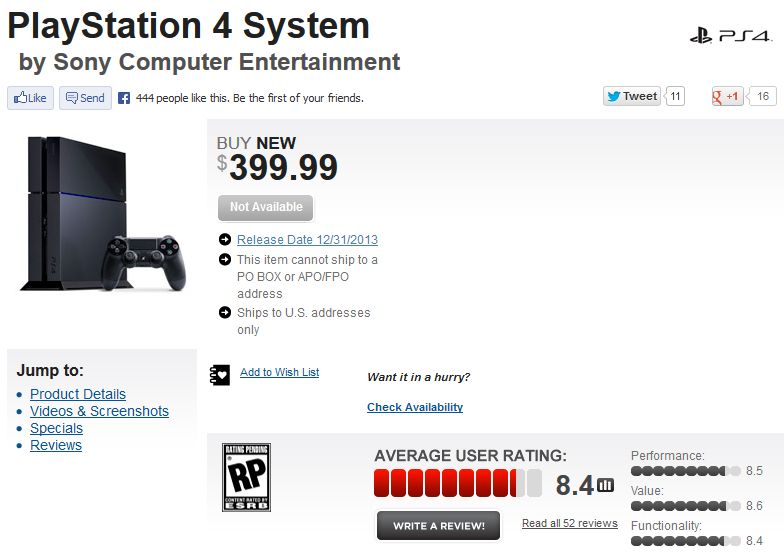 PlayStation 4 Gamestop precommande 09.07.2013.