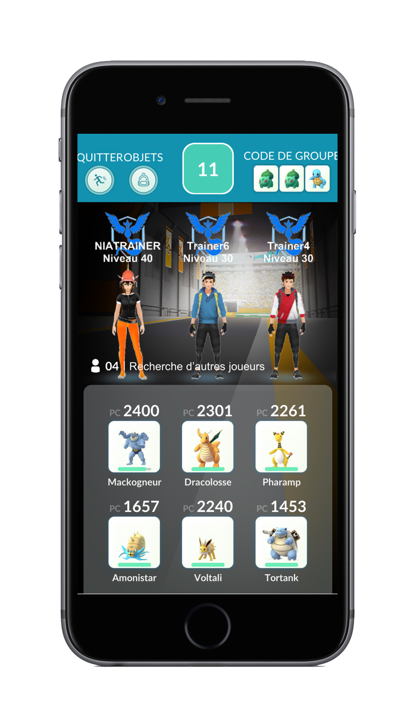 Pok&eacute;mon GO Raid event salon lobby