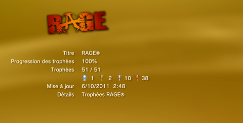 RAGE Troph&eacute;es LISTE 1