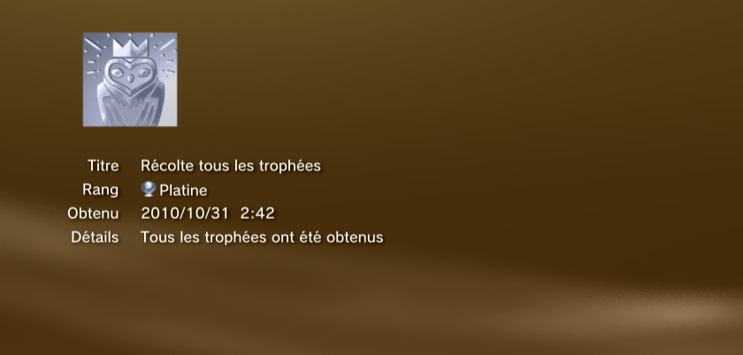 Le royaume de gahoole  trophees PLATINE PS3 PS3GEN 01