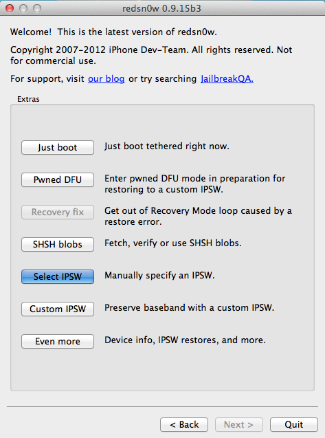 Select IPSW