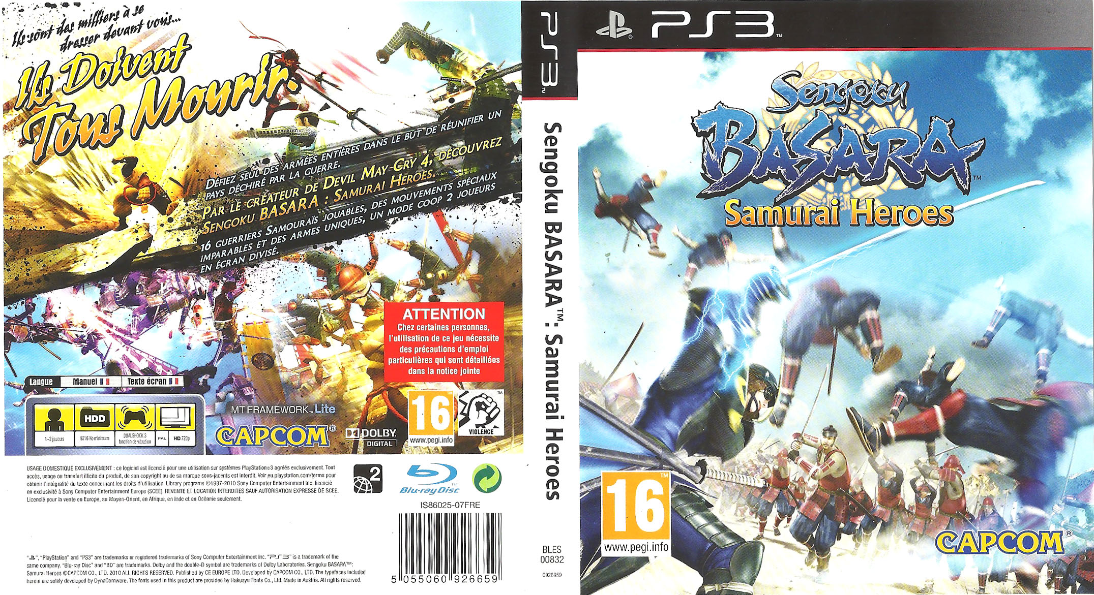 sengoku basara samurai heroes jaquette full cover
