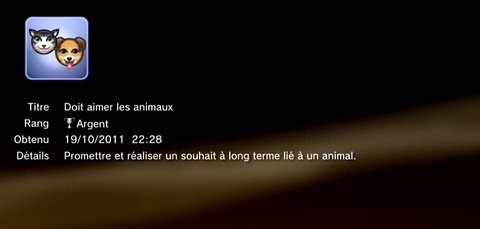 Les sims 3 Animaux & cie - trophées - ARGENT -  10