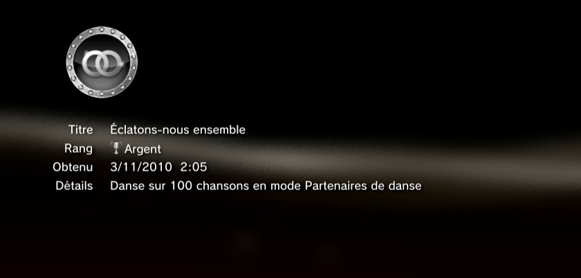 Singstar Dance  trophees ARGENT PS3 PS3GEN 01