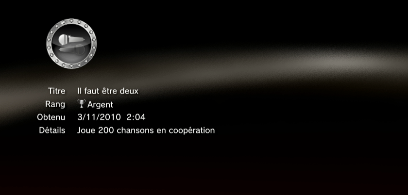 Singstar Dance  trophees ARGENT PS3 PS3GEN 07