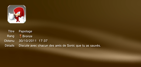 SONIC GENERATIONS - Trophées - BRONZE 03