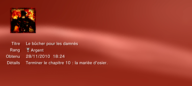 SplatterHouse Trophees PS3 ARGENT   2