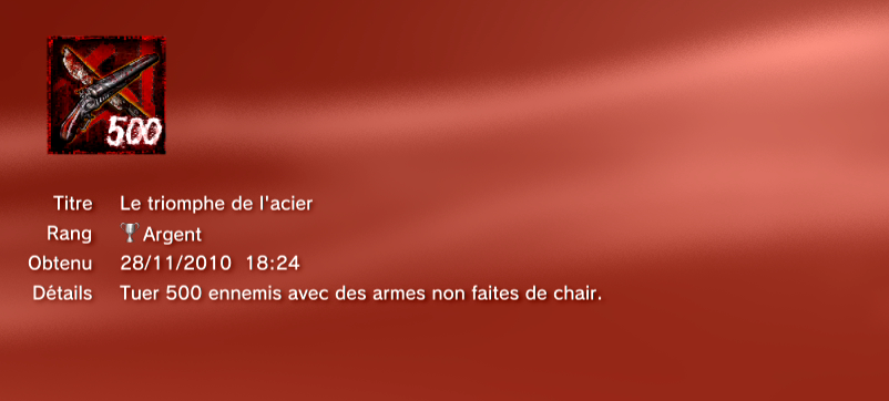 SplatterHouse Trophees PS3 ARGENT   5