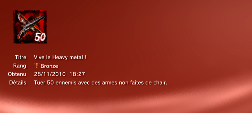 SplatterHouse Trophees PS3 BRONZE       10