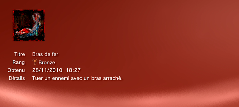 SplatterHouse Trophees PS3 BRONZE       11