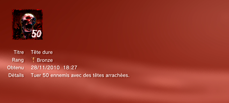SplatterHouse Trophees PS3 BRONZE       14