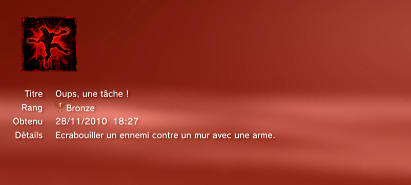 SplatterHouse Trophees PS3 BRONZE       15