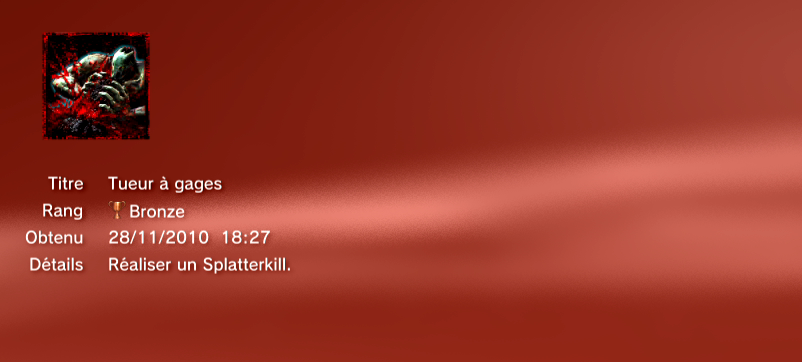 SplatterHouse Trophees PS3 BRONZE       17