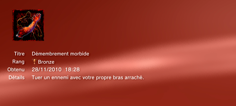 SplatterHouse Trophees PS3 BRONZE       19