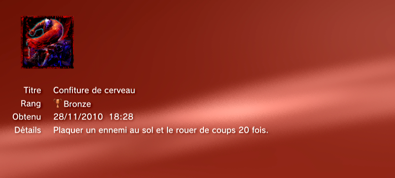 SplatterHouse Trophees PS3 BRONZE       20
