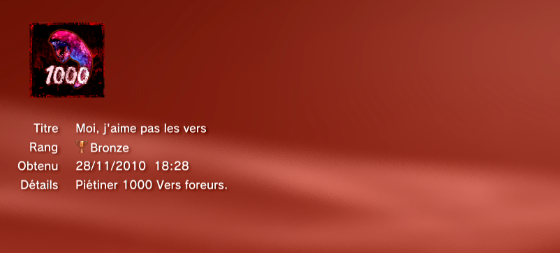 SplatterHouse Trophees PS3 BRONZE       27