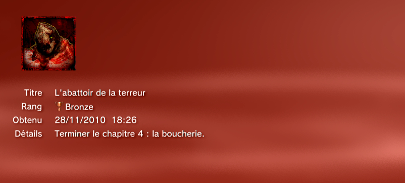 SplatterHouse Trophees PS3 BRONZE       2