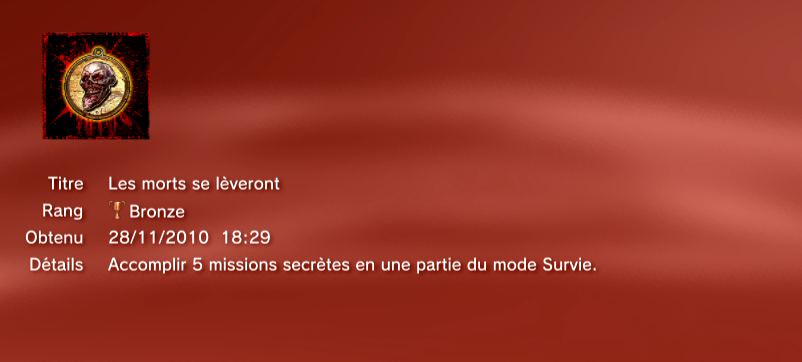 SplatterHouse Trophees PS3 BRONZE       30