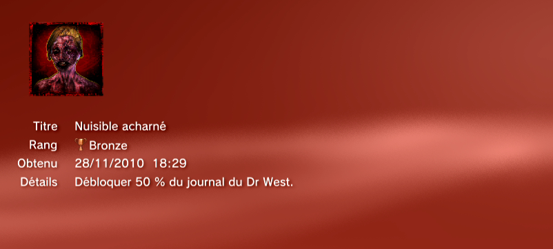 SplatterHouse Trophees PS3 BRONZE       36