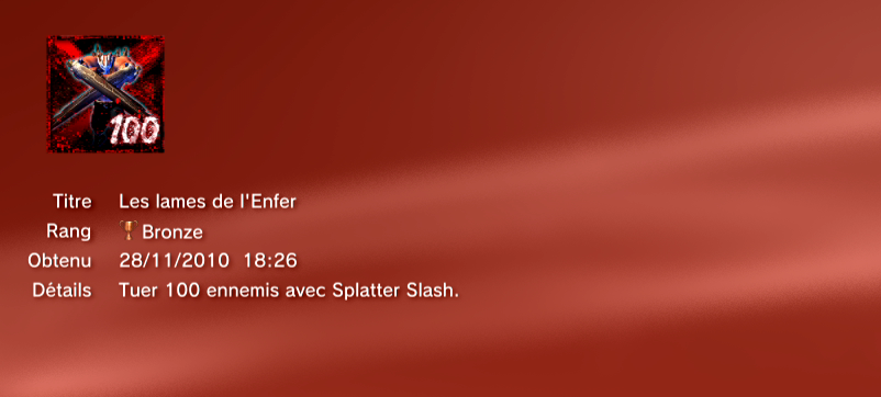 SplatterHouse Trophees PS3 BRONZE       5