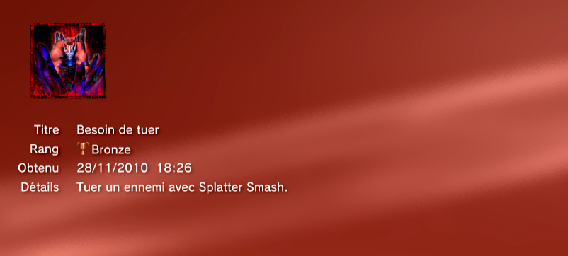 SplatterHouse Trophees PS3 BRONZE       6