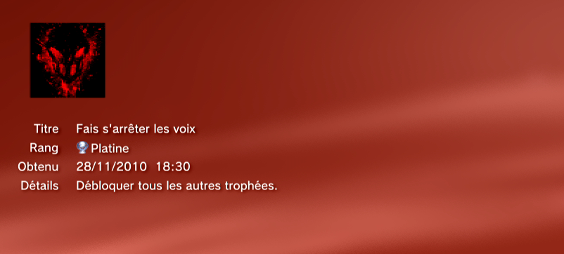 SplatterHouse Trophees PS3 PLATINE  1