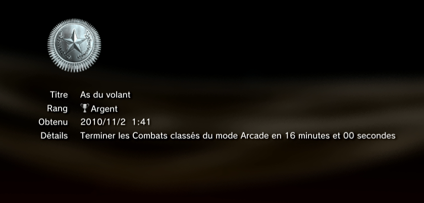 Time Crisis Razing Storm  trophees MASQUES ARGENT PS3 PS3GEN 00