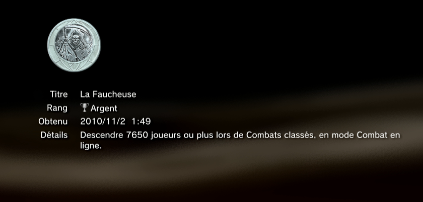 Time Crisis Razing Storm  trophees MASQUES ARGENT PS3 PS3GEN 08